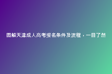 圖解天津成人高考報(bào)名條件及流程，一目了然