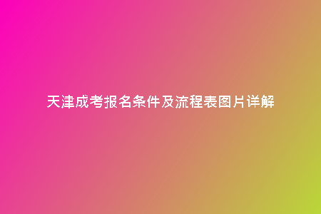 天津成考報(bào)名條件及流程表圖片詳解