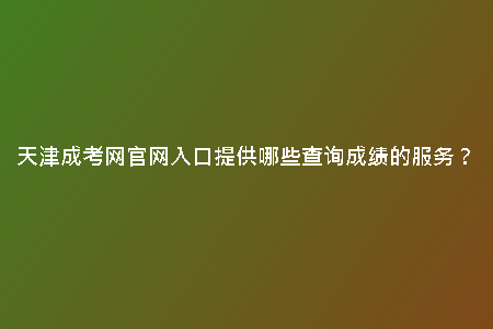 天津成考網(wǎng)官網(wǎng)入口提供哪些查詢成績(jī)的服務(wù)？