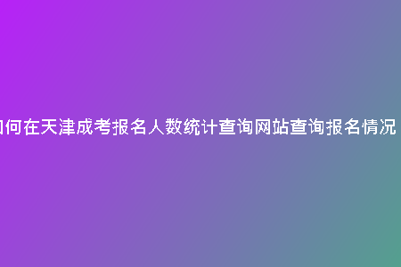 如何在天津成考報名人數(shù)統(tǒng)計查詢網(wǎng)站查詢報名情況？