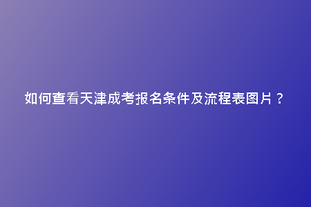 如何查看天津成考報(bào)名條件及流程表圖片？