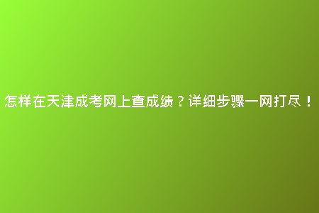 怎樣在天津成考網(wǎng)上查成績？詳細(xì)步驟一網(wǎng)打盡！