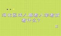 河北區(qū)成人高考入學(xué)考試考什么?