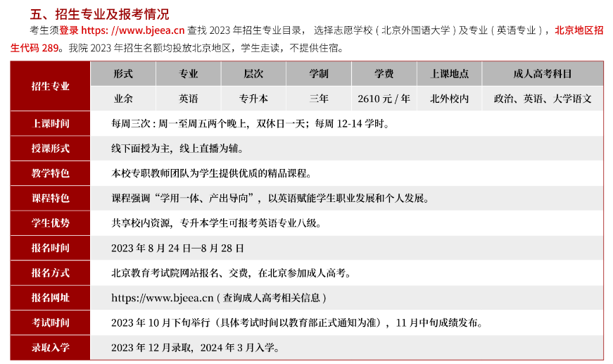 2023年北京外國(guó)語(yǔ)大學(xué)成人高考招生簡(jiǎn)章