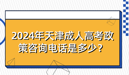 2024年天津成人高考政策咨詢電話是多少？