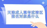 2024年天津成人高考武清區(qū)報(bào)名對象是什么？
