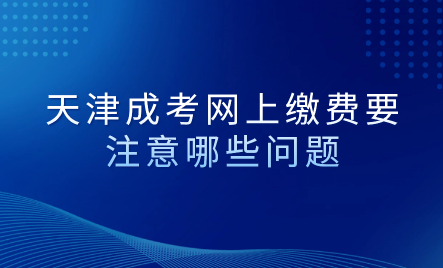 2024年天津成考濱海新區(qū)網(wǎng)上繳費(fèi)要注意哪些問題？