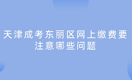 2024年天津成考東麗區(qū)網(wǎng)上繳費(fèi)要注意哪些問題？