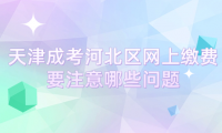2024年天津成考河北區(qū)網(wǎng)上繳費(fèi)要注意哪些問(wèn)題？