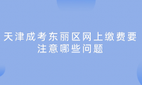 2024年天津成考東麗區(qū)網(wǎng)上繳費(fèi)要注意哪些問(wèn)題？