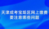 2024年天津成考寶坻區(qū)網(wǎng)上繳費(fèi)要注意哪些問題？