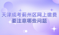 2024年天津成考薊州區(qū)網(wǎng)上繳費要注意哪些問題？