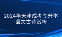 2024年天津成考專升本語文古詩賞析