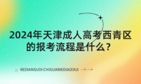 2024年天津成人高考西青區(qū)的報考流程是什么？