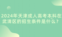 2024年天津成人高考本科在武清區(qū)的招生條件是什么？