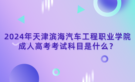 2024年天津濱海汽車工程職業(yè)學(xué)院成人高考考試科目是什么？
