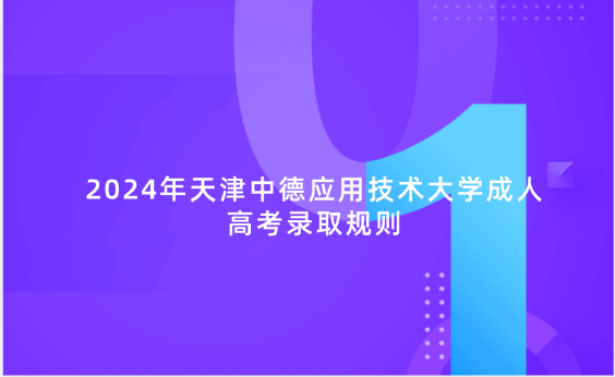 2024年天津中德應(yīng)用技術(shù)大學(xué)成人高考錄取規(guī)則