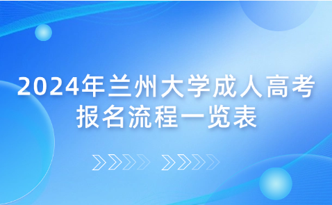 2024年蘭州大學(xué)成人高考報(bào)名流程一覽表