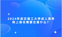 2024年武漢理工大學成人高考網(wǎng)上報名需要注意什么？