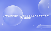 2024天津濱海汽車工程職業(yè)學(xué)院成人高考專升本考試大綱說明？