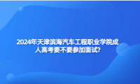 2024年天津濱海汽車工程職業(yè)學(xué)院成人高考要不要參加面試?