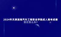 2024年天津濱海汽車工程職業(yè)學(xué)院成人高考成績沒過怎么辦?
