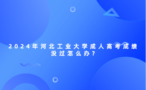 2024年河北工業(yè)大學(xué)成人高考成績沒過怎么辦?