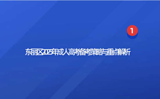 東麗區(qū)2025年成人高考備考策略與重點解析