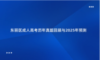東麗區(qū)成人高考?xì)v年真題回顧與2025年預(yù)測