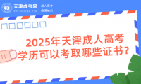 2025年天津成人高考學(xué)歷可以考取哪些證書？