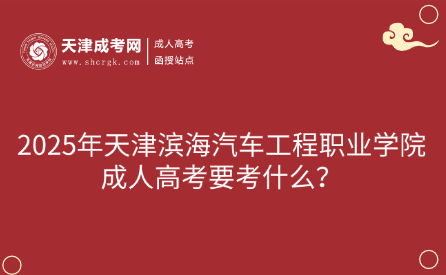 2025年天津?yàn)I海汽車工程職業(yè)學(xué)院成人高考要考什么？