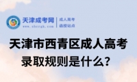 2024年天津市西青區(qū)成人高考錄取規(guī)則是什么？