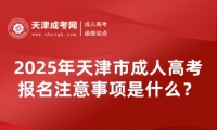 2025年天津市成人高考報名注意事項是什么？