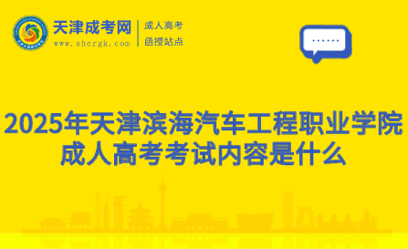 2025年天津濱海汽車工程職業(yè)學(xué)院成人高考考試內(nèi)容是什么