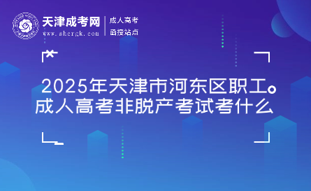2025年天津市河?xùn)|區(qū)職工成人高考非脫產(chǎn)考試考什么