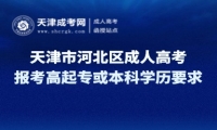 天津市河北區(qū)成人高考報(bào)考高起?；虮究?，學(xué)歷有啥要求？