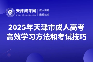 2025年天津市成人高考高效學習方法和考試技巧