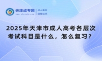 2025年天津市成人高考各層次考試科目是什么，怎么復(fù)習(xí)？