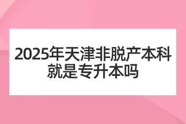 2025年天津非脫產本科就是專升本嗎