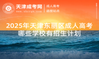 2025年天津東麗區(qū)成人高考哪些學校有招生計劃