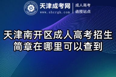 天津南開(kāi)區(qū)成人高考招生簡(jiǎn)章在哪里可以查到