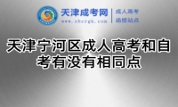 天津?qū)幒訁^(qū)成人高考和自考有沒(méi)有相同點(diǎn)