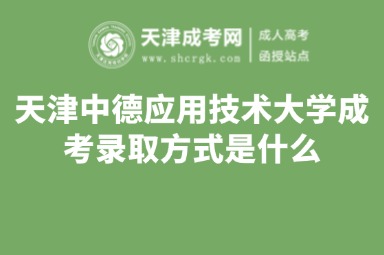 天津中德應(yīng)用技術(shù)大學(xué)成考錄取方式是什么