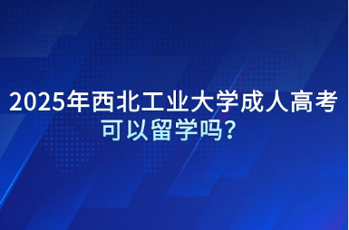 2025年西北工業(yè)大學(xué)成人高考可以留學(xué)嗎？