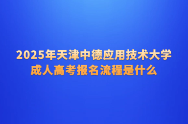 2025年天津中德應(yīng)用技術(shù)大學(xué)成人高考報名流程是什么
