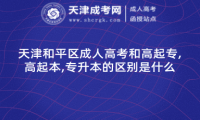 天津和平區(qū)成人高考和高起專,高起本,專升本的區(qū)別是什么