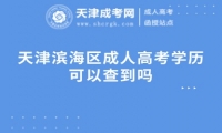 天津濱海區(qū)成人高考學歷可以查到嗎
