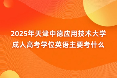 2025年天津中德應(yīng)用技術(shù)大學(xué)成人高考學(xué)位英語(yǔ)主要考什么？