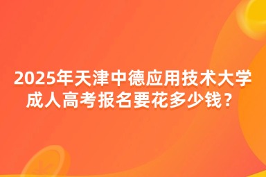 2025年天津中德應(yīng)用技術(shù)大學(xué)成人高考報(bào)名要花多少錢？