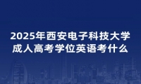 2025年西安電子科技大學(xué)成人高考學(xué)位英語考什么？